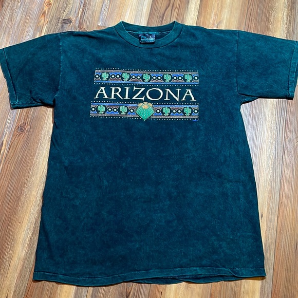 90s Arizona Shirt Large Green Cactus Southwest Vintage L Unisex Travel Mom - Picture 1 of 8